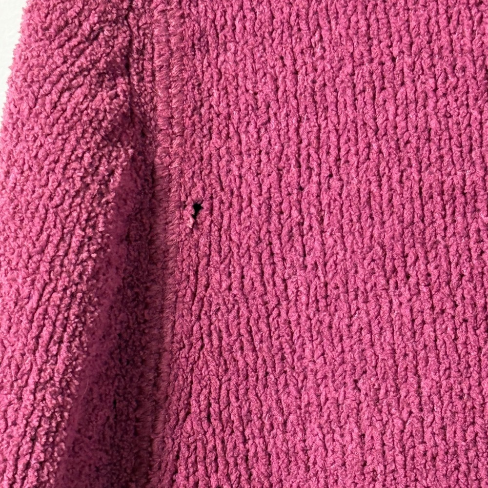Life is Good Full Zip Hoodie Womens S Berry Pink Fair Textured Knit Sweater Cozy - Picture 3 of 8